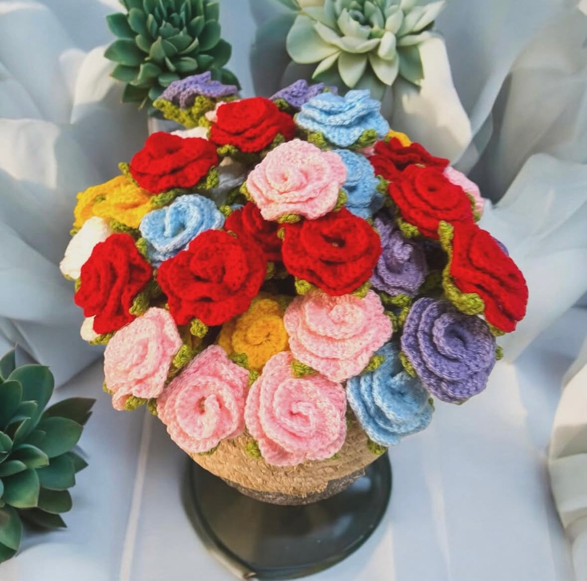 Roses & Cœurs au Crochet – Personnalisables