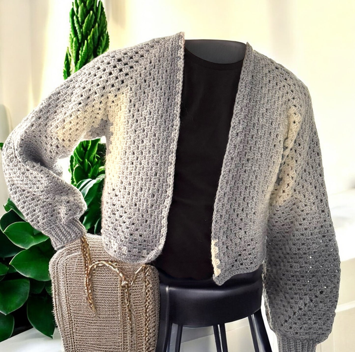 Cardigans gris/blanc