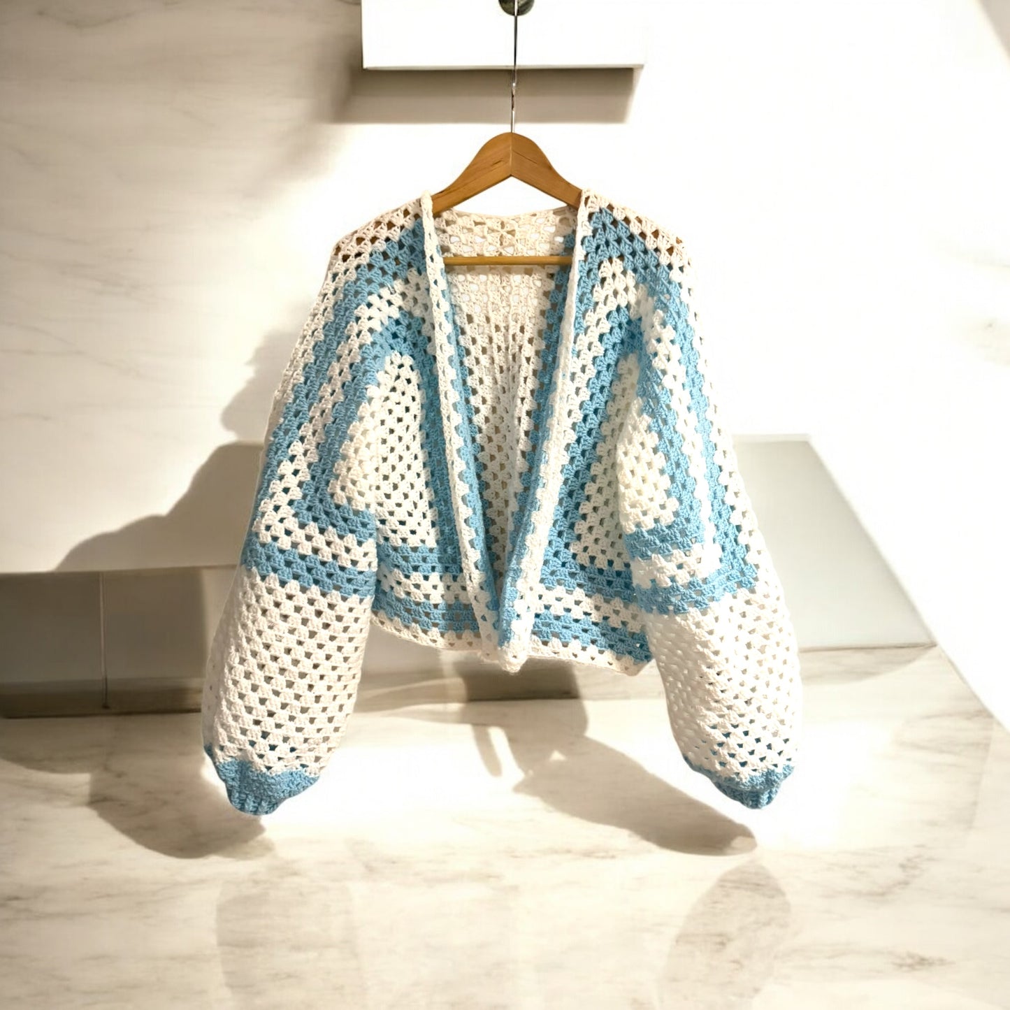 Cardigan rayures bleues