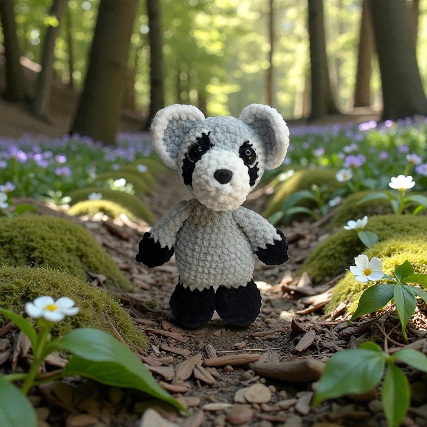 Raton laveur, peluche amigurumi au crochet fait main - Da&va