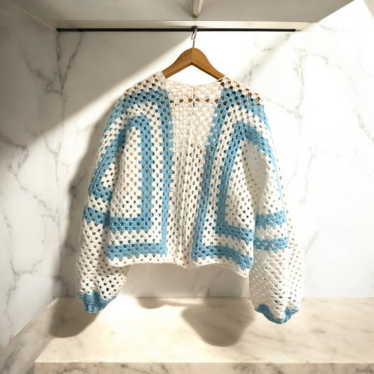 Cardigan rayures bleues